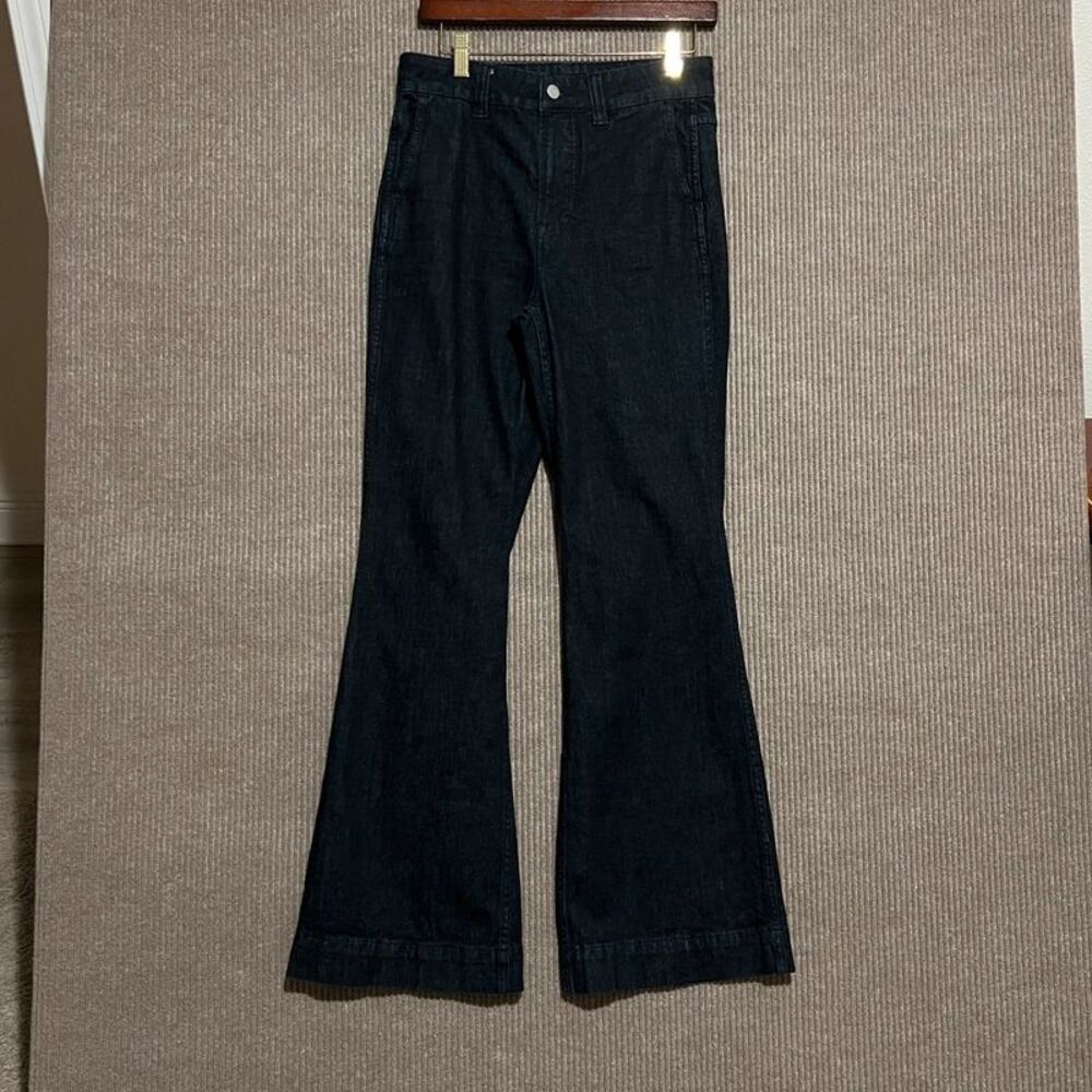 J.Crew Jeans Womens 27 High Rise Flare Dark Indigo Stretch Denim